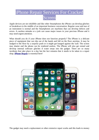 iPhone Repair Services For Cracked Screen