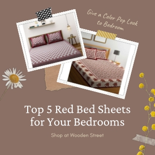 WodenStreet- Order Red Bed sheets this valentine online in India