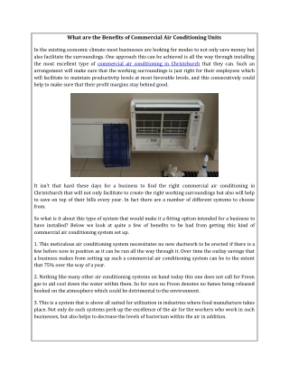 What are the Benefits of Commercial Air Conditioning Units