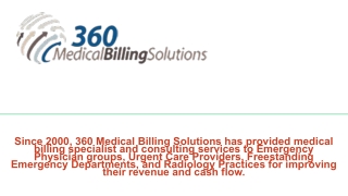 California Emergency Physicians Billing Services - 360 Medical Billing Solutions