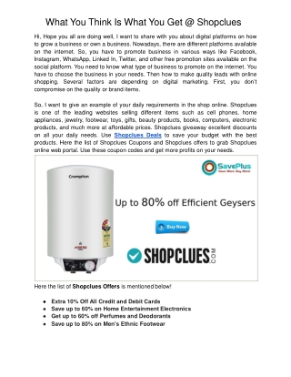 What You Think Is What You Get @ Shopclues