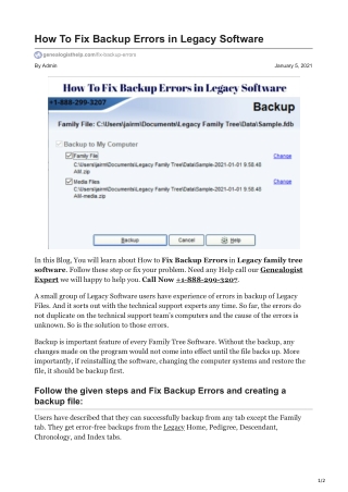 How To Fix Backup Errors in Legacy Software