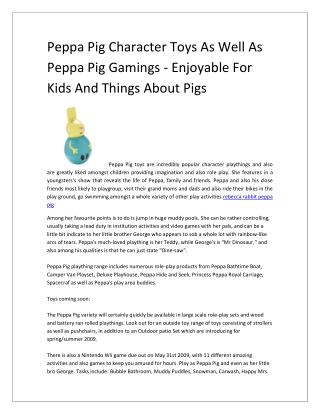 Peppa Pig Character Toys As Well As Peppa Pig Gamings - Enjoyable For Kids And Things About Pigs-converted