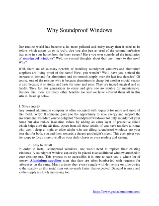 Why Soundproof Windows