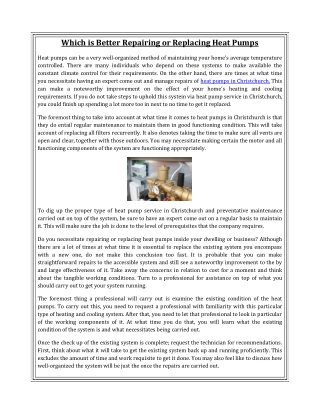 Which is Better Repairing or Replacing Heat Pumps