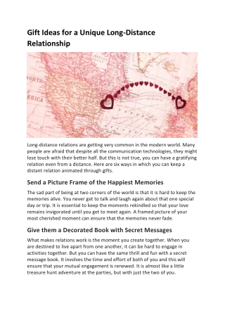 Gift Ideas for a Unique Long Distance Relationship