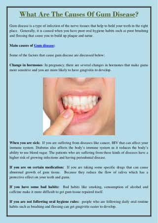 What Are The Causes Of Gum Disease?