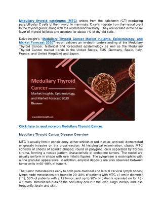 Medullary Thyroid Cancer Market Research Report 2030 | Medullary Thyroid Cancer Market