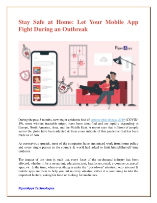 Stay Safe at Home: Let Your Mobile App Fight During an Outbreak