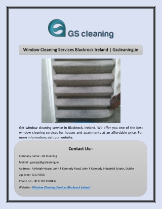 Window Cleaning Services Blackrock Ireland | Gscleaning.ie