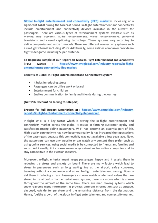 Global In-Flight Entertainment and Connectivity (IFEC) Market Size, Segmentation, Share, Forecast, Analysis, Industry Re