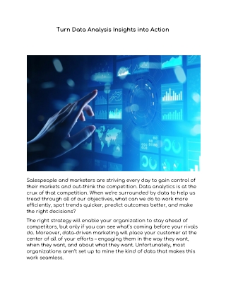 Turn Data Analysis Insights into Action