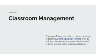 Classroom Management