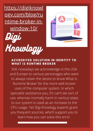 Accredited Solution in Identity to What is Runtime broker