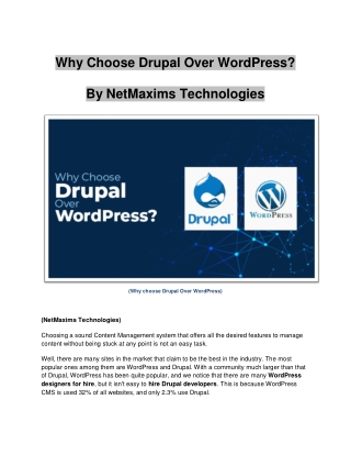 Why Choose Drupal Over WordPress? Website Development Agency