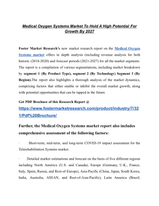 Medical Oxygen Systems Market: Facts, Figures And Analytical Insights, 2021 To 2027