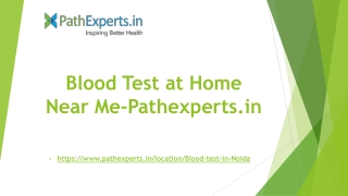 Blood Test at Home Near Me-Pathexperts.in