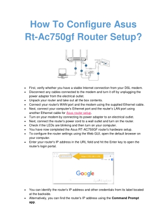 How To Configure Asus Rt-Ac750gf Router Setup?