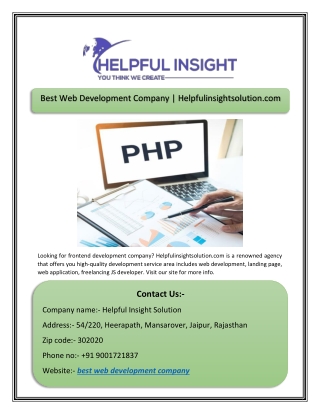 Best Web Development Company | Helpfulinsightsolution.com