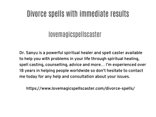 Divorce spells with immediate results
