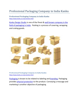 Professional Packaging Company in India Kanku
