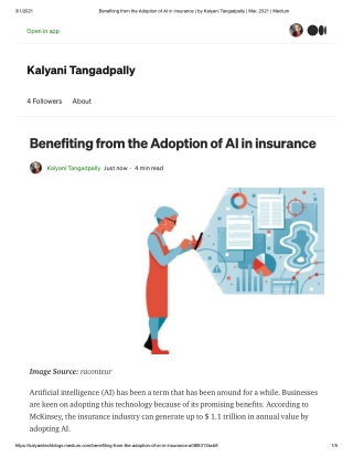 Benefiting from the Adoption of AI in insurance