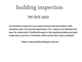 building and pest inspection