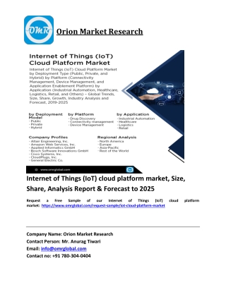 Internet of Things (IoT) cloud platform market Trends, Size, Competitive Analysis and Forecast 2019-2025