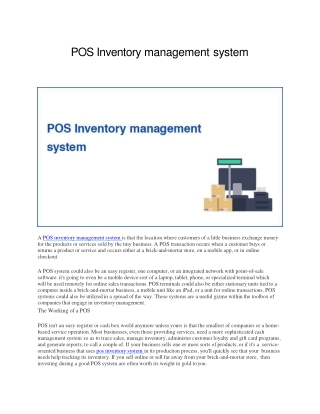 POS Inventory management system