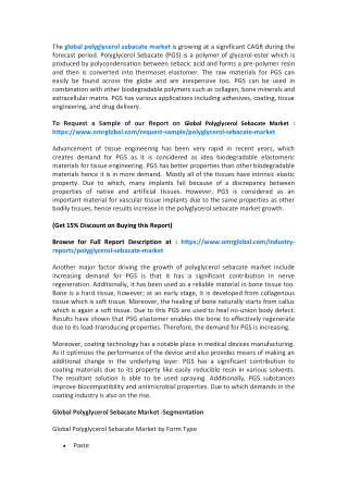 Global Polyglycerol Sebacate Market  Growth, Size, Share and Industry Report to 2019-2025