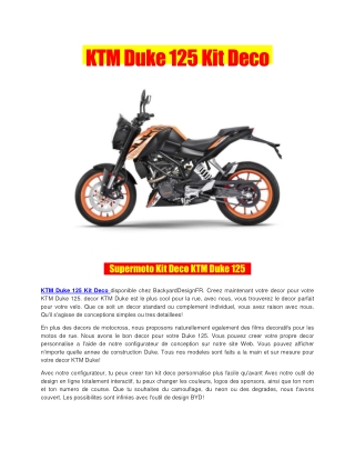 KTM Duke 125 Kit Deco
