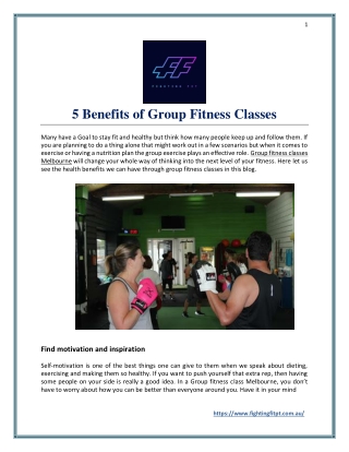 5 Benefits of Group Fitness Classes