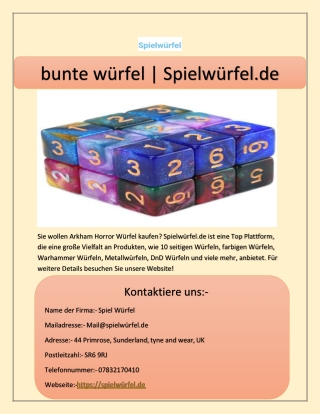 bunte würfel | Spielwürfel.de