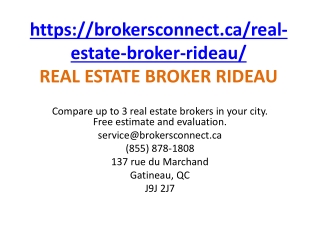 REAL ESTATE BROKER RIDEAU