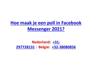 Hoe maak je een poll in Facebook Messenger 2021?