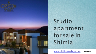 Studio apartment for sale in Shimla