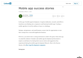 Mobile app success stories