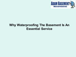 Why Waterproofing The Basement Is An Essential Service