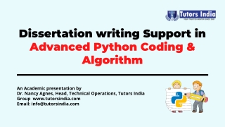 Dissertation writing Support in Advanced Python Coding & Algorithm