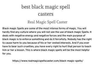 best black magic spell casters