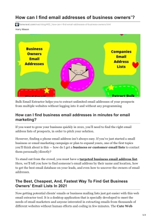 How can I find bulk business email addresses in minutes?