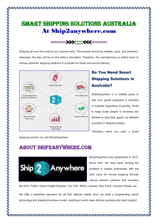 Smart Shipping Solutions Australia