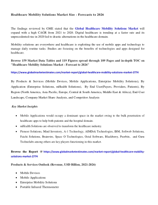 COVID-19 Impact on Global Healthcare Mobility Solutions Market