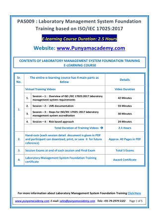 Laboratory Management System Foundation Training