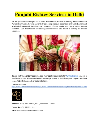 Punjabi Rishtey Services