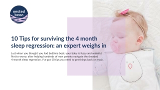 10 Tips for surviving the 4 month sleep regression: an expert weighs in