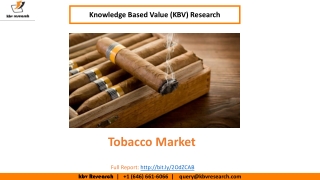 Tobacco Market Size Worth $1,066.6 billion by 2026 - KBV Research