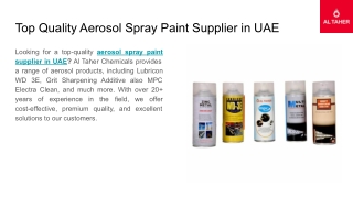 Top Quality Aerosol Spray Paint Supplier in UAE