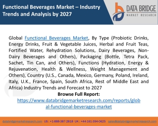 Functional Beverages Market Research Reports, Growth, Analysis and Forecast 2027