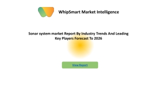 The sonar system market Detailed Analysis Of Current Industry Trends, Growth Forecast To 2026